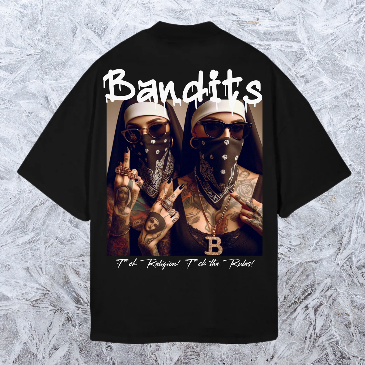 Camiseta negra oversize -2 Gangs