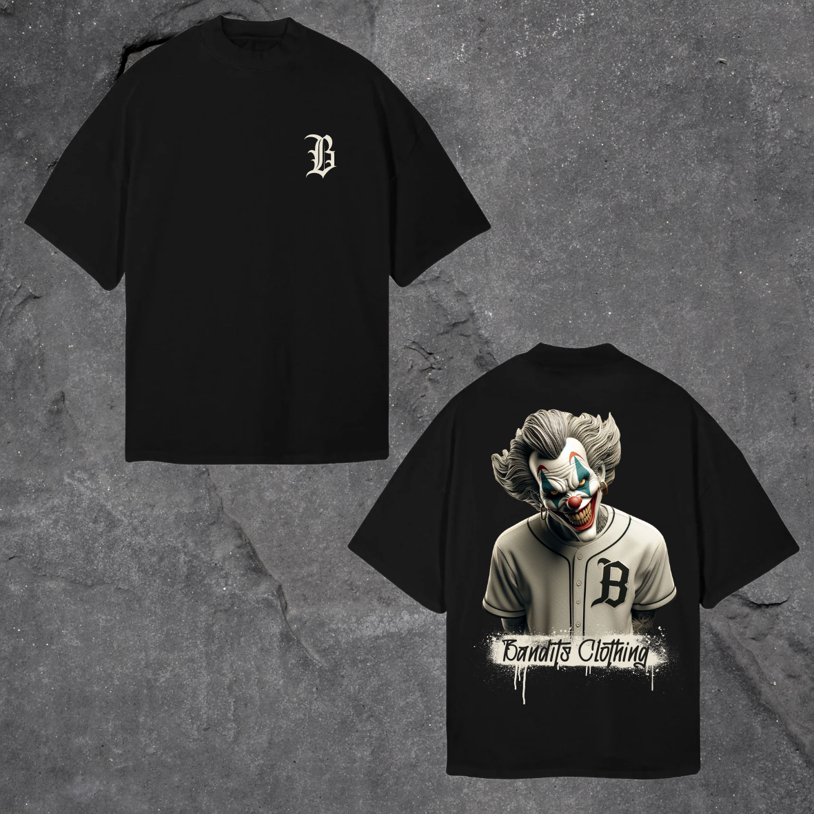 Camiseta negra oversize -Clown