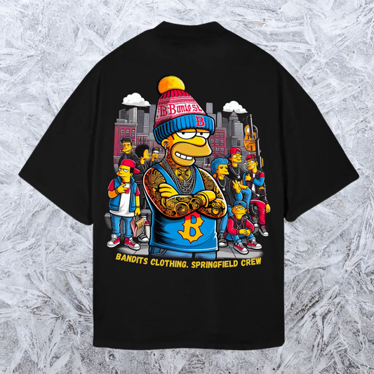 Camiseta negra oversize -Springfield crew