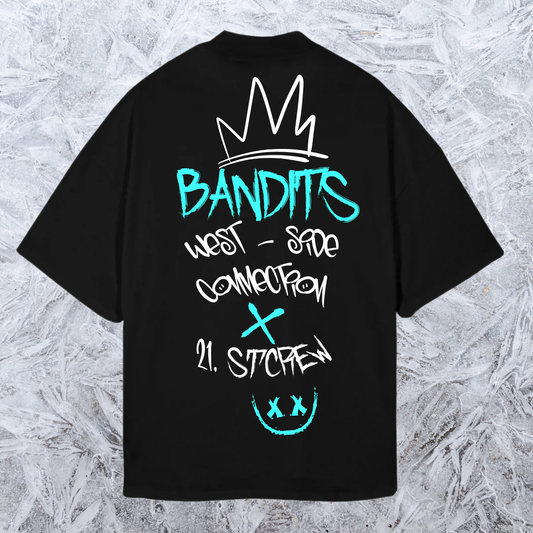 Camiseta negra oversize -West side