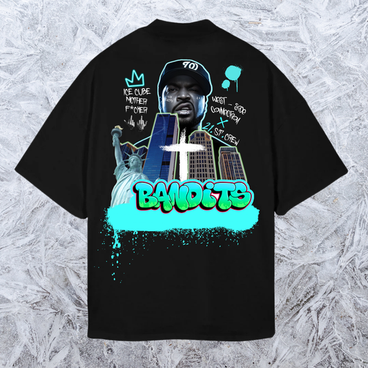 Camiseta negra oversize -Ice Cube