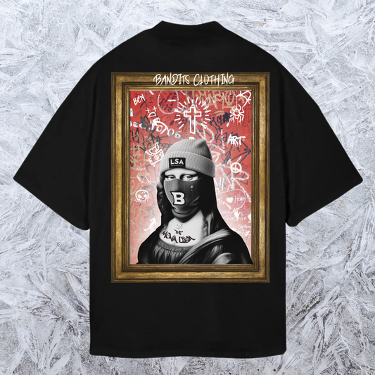 Camiseta negra oversize -Mona Lisa 2