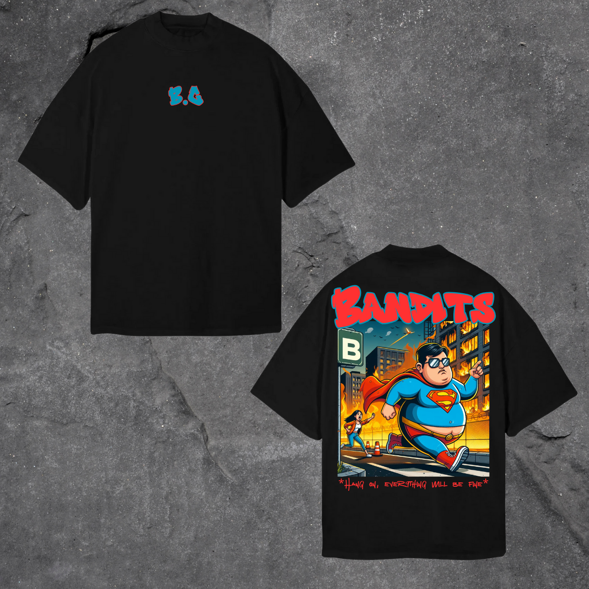 Camiseta negra oversize -Superman 2