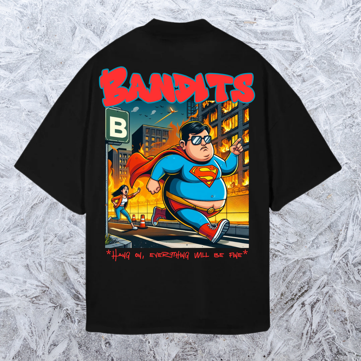 Camiseta negra oversize -Superman 2
