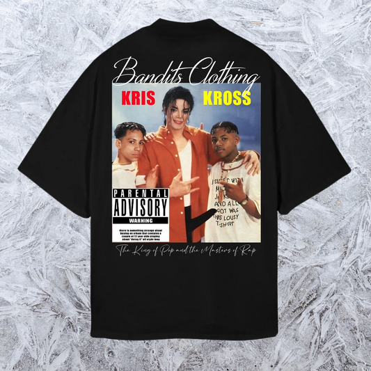 Camiseta negra oversize -M.J & Kriss Kross