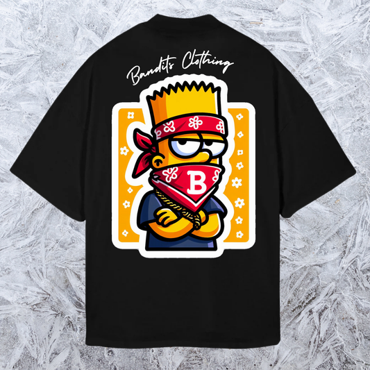 Camiseta negra oversize -Gangsta Bart