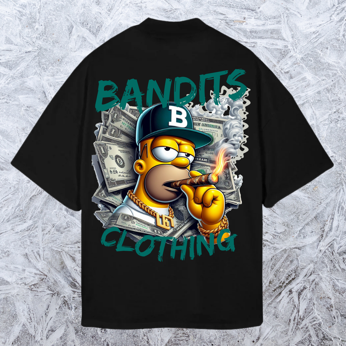 Camiseta negra oversize -Homer money